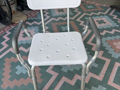 Essential Bath Safety Medical Shower Chair with Arms Adjustable Height