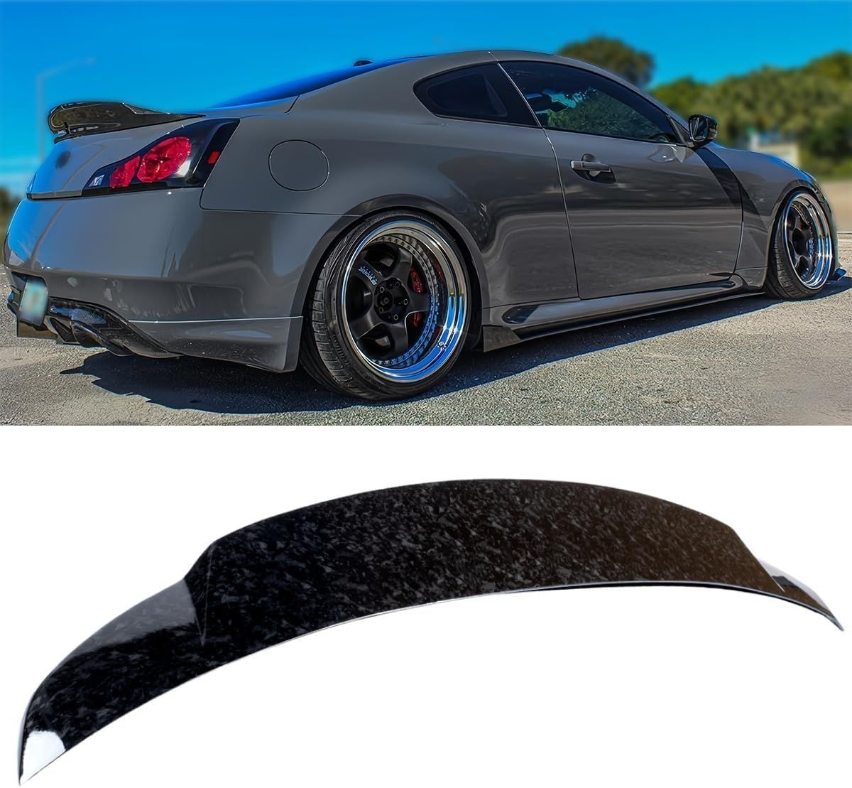 2008-2015 Infiniti G37 Q60 Coupe- Rear Trunk Spoiler (Forged Carbon Fiber Pattern)
