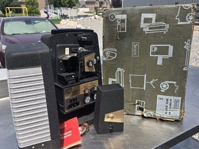 Sears Super-Automatic 8mm Movie Projector w/ f/1.2 Varizoom Lens & Original Box