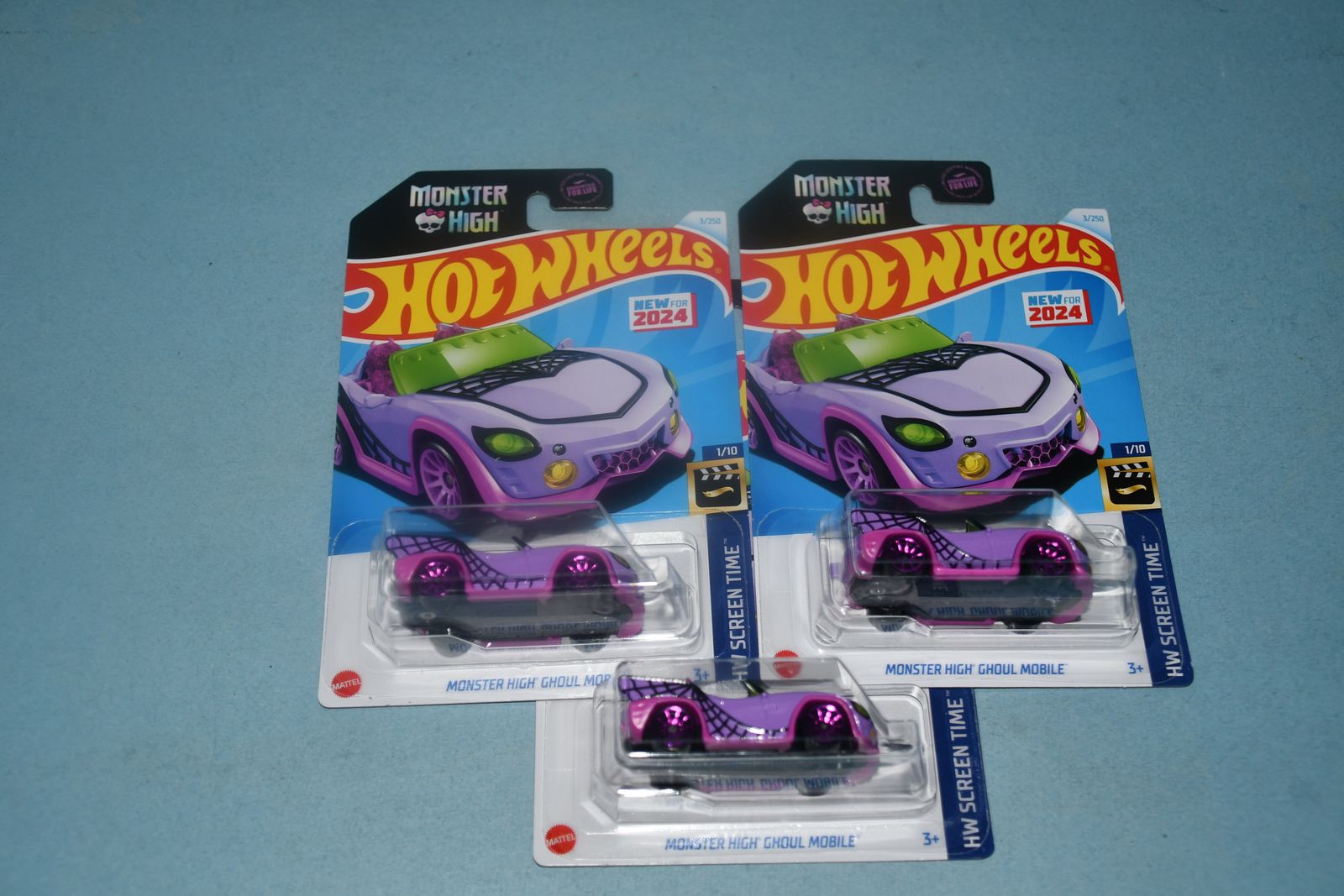 3 NEW in PACKAGE ~ HOT WHEELS "MONSTER HIGH GHOUL MOBILE ~ ALL FOR $5