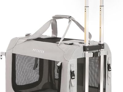 New Extra Lg Cat Carrier Soft Sided, Wheels, Folding, 24x16.5x16 Travel Collapsible, w/warranty