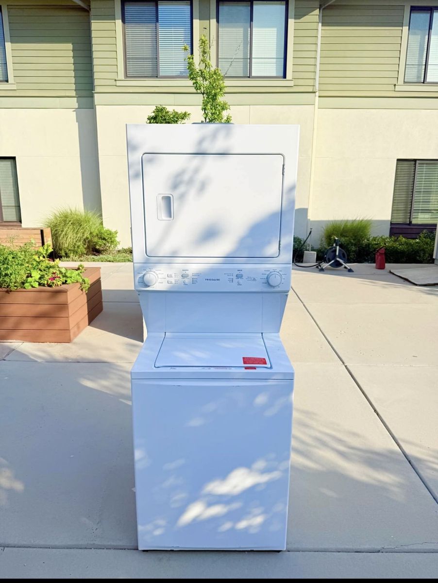 Frigidaire White Washer and Dryer Stackable Laundry Center
