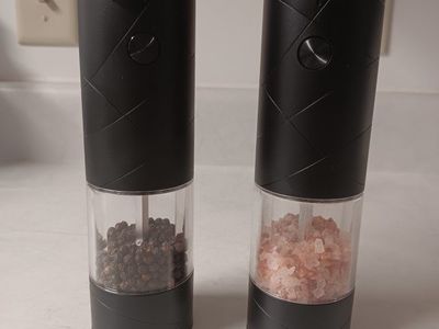 Used Electric Salt & Pepper Grinder Set - Black, Adjustable