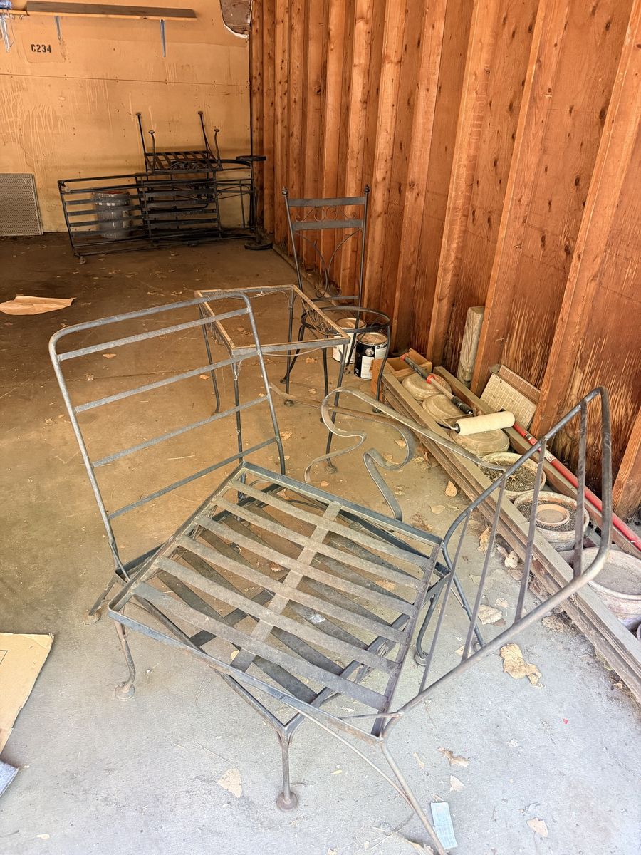 Wrought iron vintage patio furniture