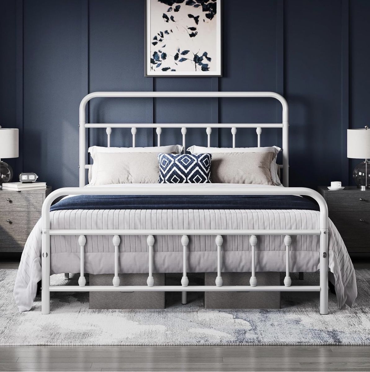 White Full Size Bed Frame (with or without mattress)
