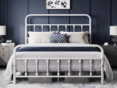 White Full Size Bed Frame (with or without mattress)