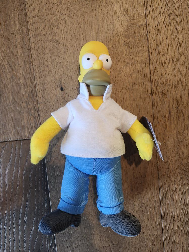 The Simpsons Homer Simpson Plush Doll 10" - New with Tags - Soft Stuffed Character Toy Gift
