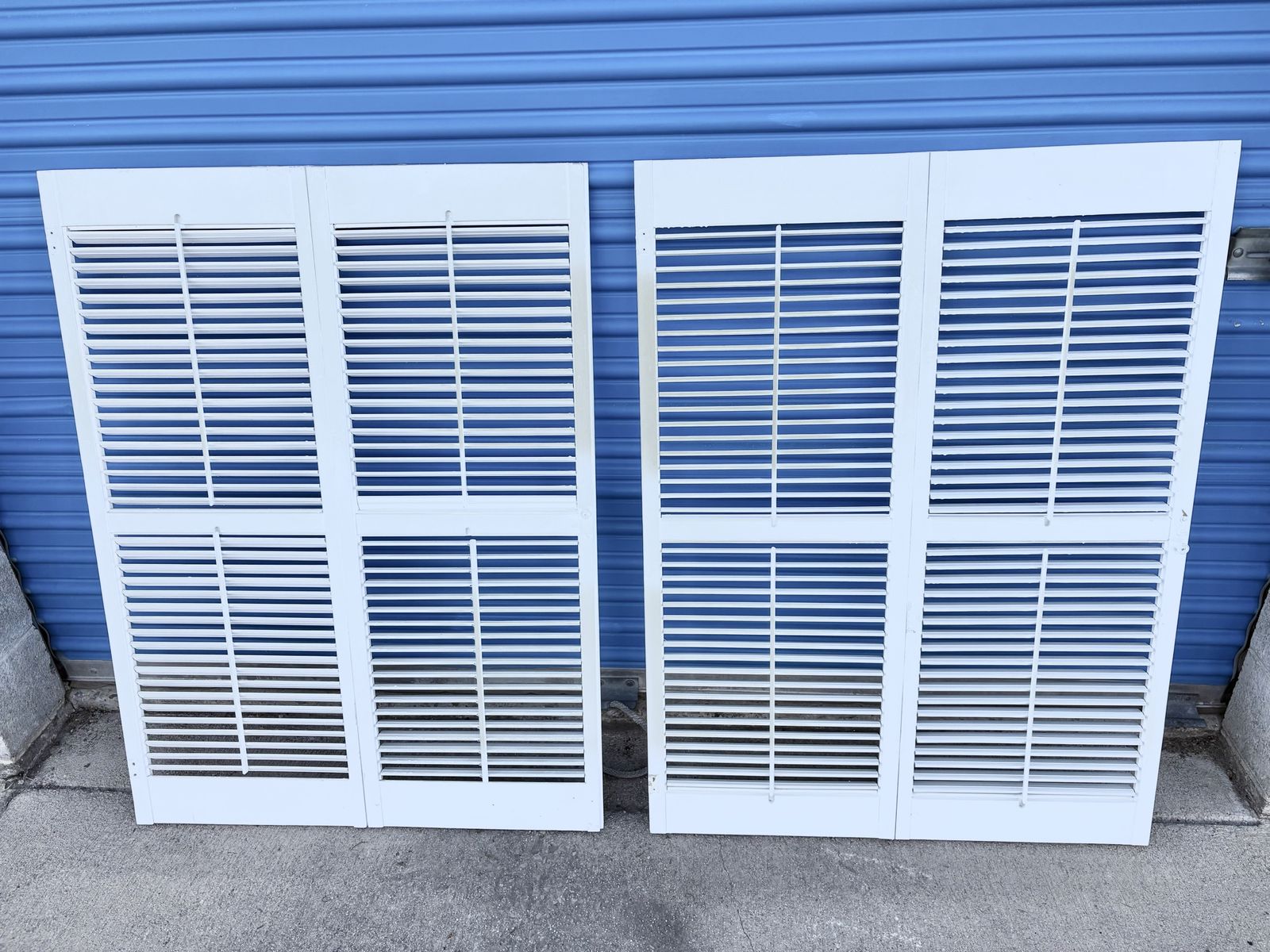 White Louvered Bi-Fold Interior Plantation Shutters - Set of 2 48"H x 35.5”W