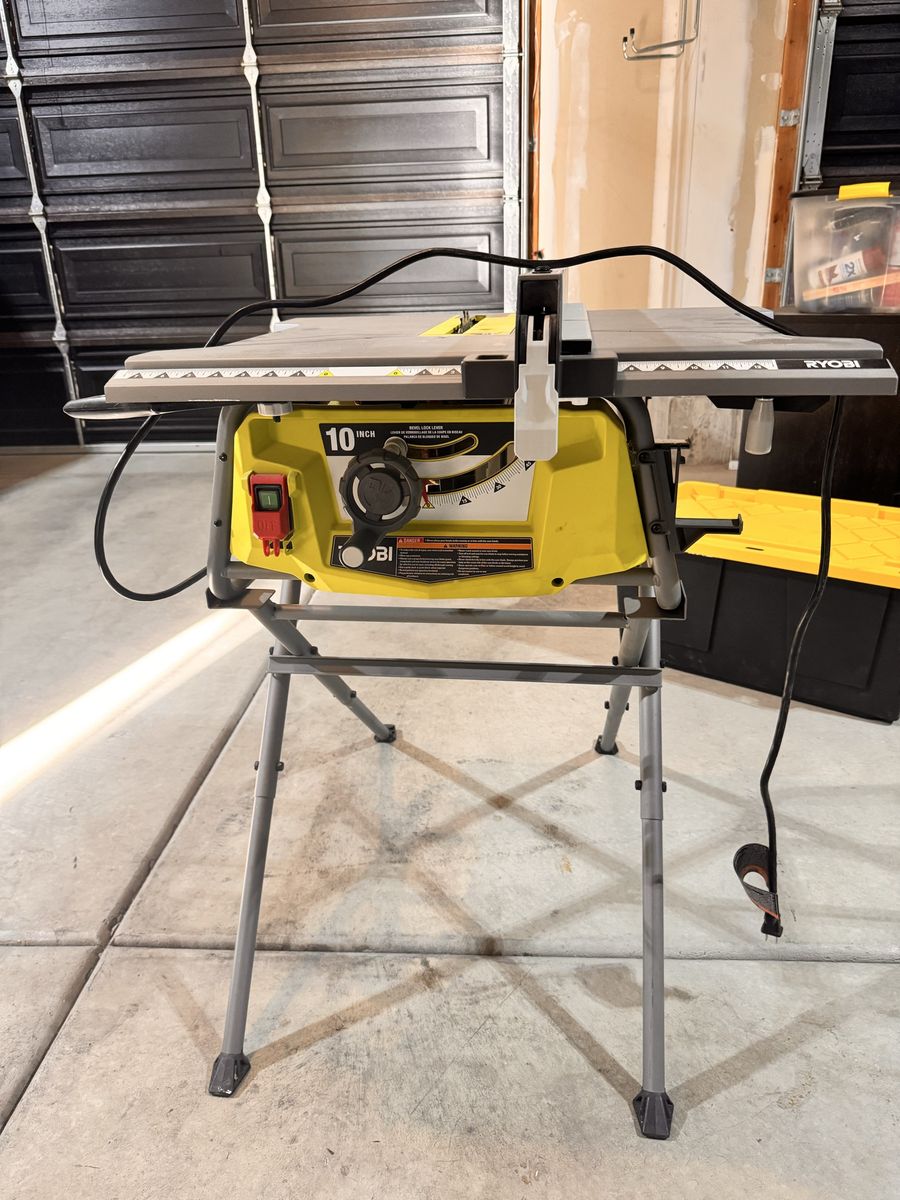 Ryobi 10-inch Portable Table Saw with Stand - Excellent Condition
