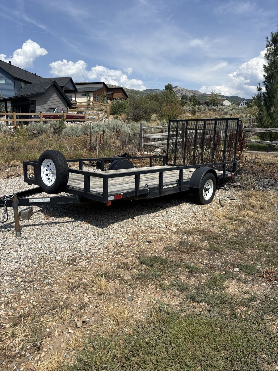 7' x 14' Utility Trailer with Ramp Gate & Spare Tire (3,500 lbs GVWR)