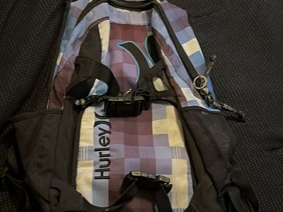 Hurley Plaid Backpack Blue Black White