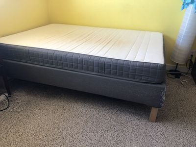 Ikea Full Size Complete Set; Frame, Mattress, & Sheets