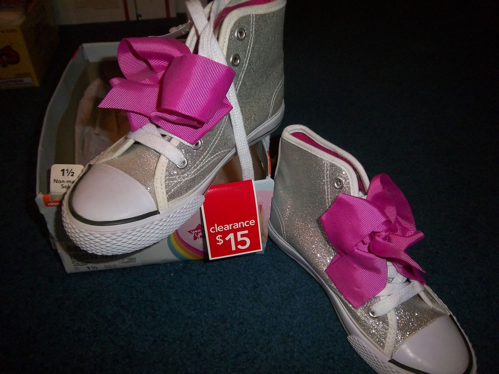 2 pair girls shoes (size 1 1/2 and 2)