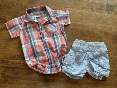 Baby Boy Outfit Plaid 6-9 Month