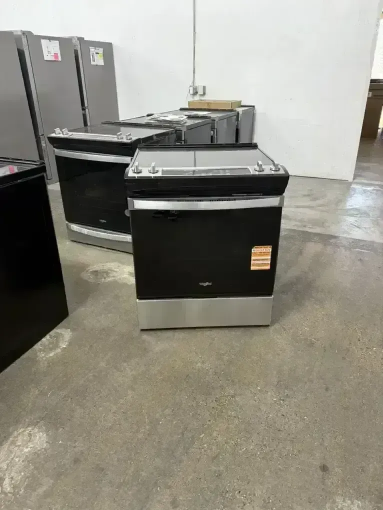 NEW WHIRLPOOL STAINLESS ELECTRIC SLIDE IN RANGE