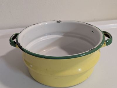 vintage Japanese enamelware pot