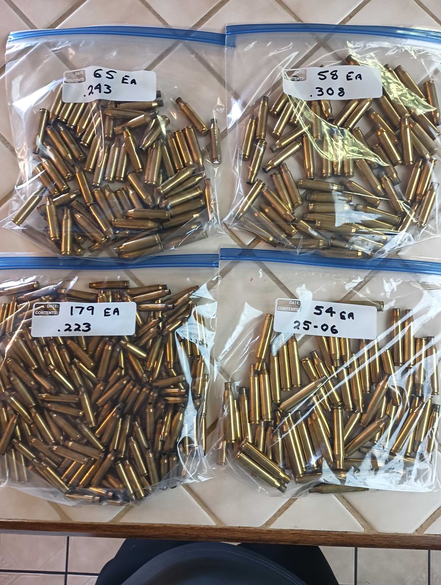 Once Fired Rifle Brass 223/243/25-06/308