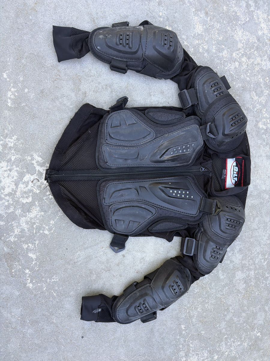 upper body protection, hard shell zip up size small