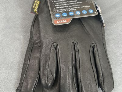 Kinco Lined Black Grain Goatskin Driver Gloves Size Large Heatkeep Insulated