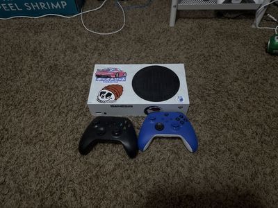 Microsoft Xbox Series S Console with 2 Controllers (Black & Blue) - Gamesir Decal