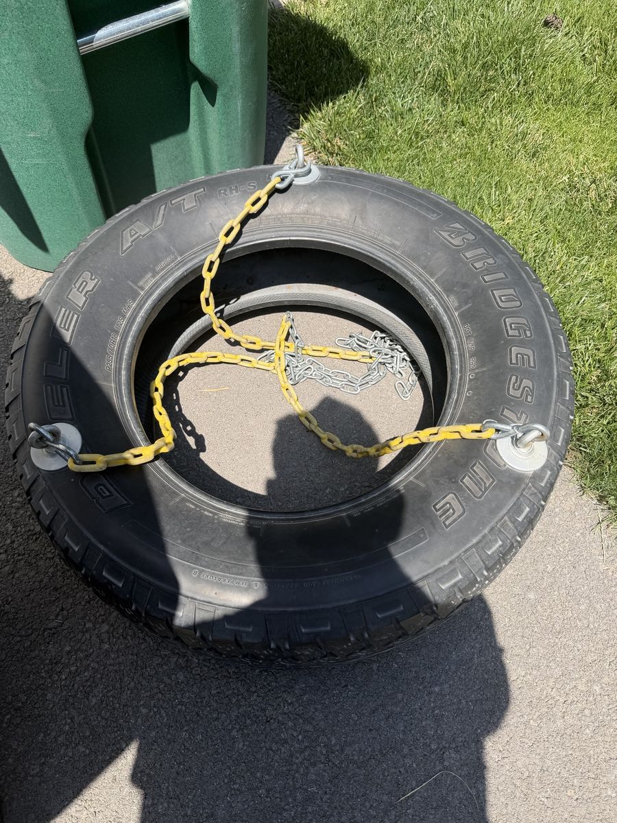 Bridgestone A/T RH-S Tire Swing with Chains - Durable Outdoor Fun