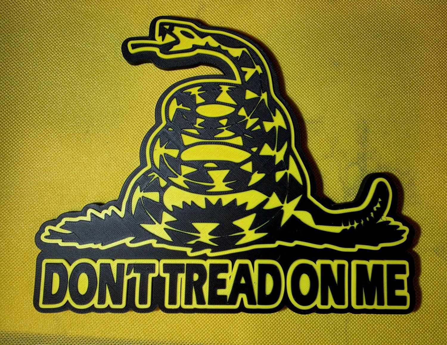 Don't Tread On Me - Yellow & Black, Hook Backing