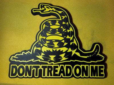 Don't Tread On Me - Yellow & Black, Hook Backing
