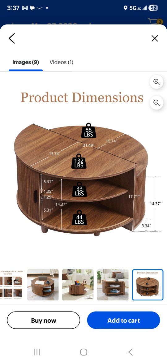 Round Coffee Table new in the box