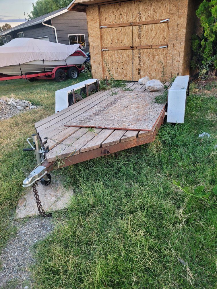 Utility Trailer Flatbed Trailer with Wooden Deck