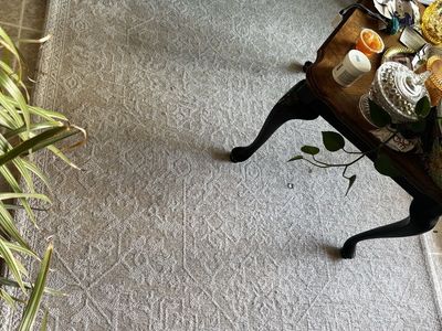Light Cream Patterned Area Rug - 5x7 ft Geometric Design