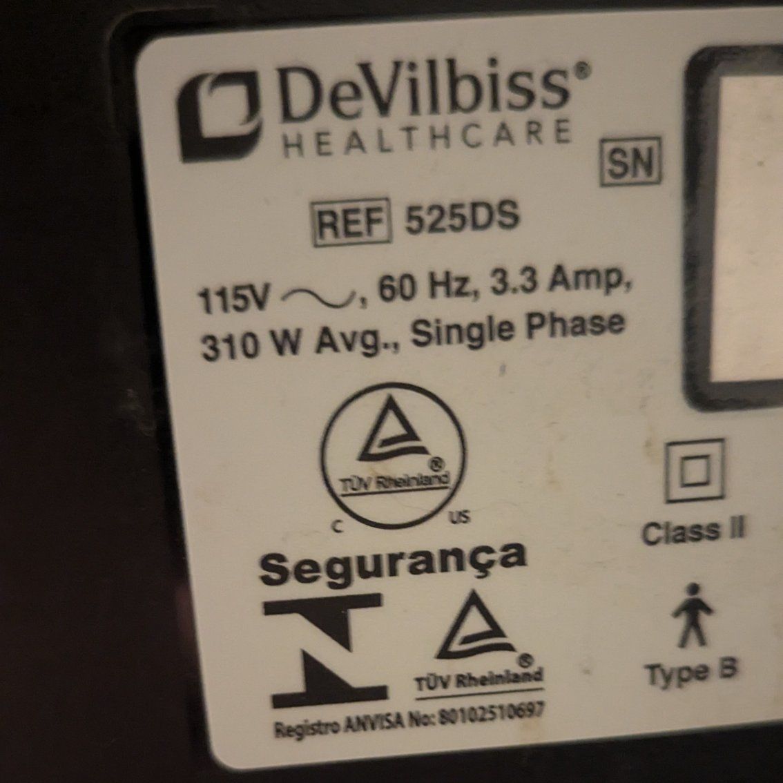 Devilbiss oxygen concentrator 5 liter