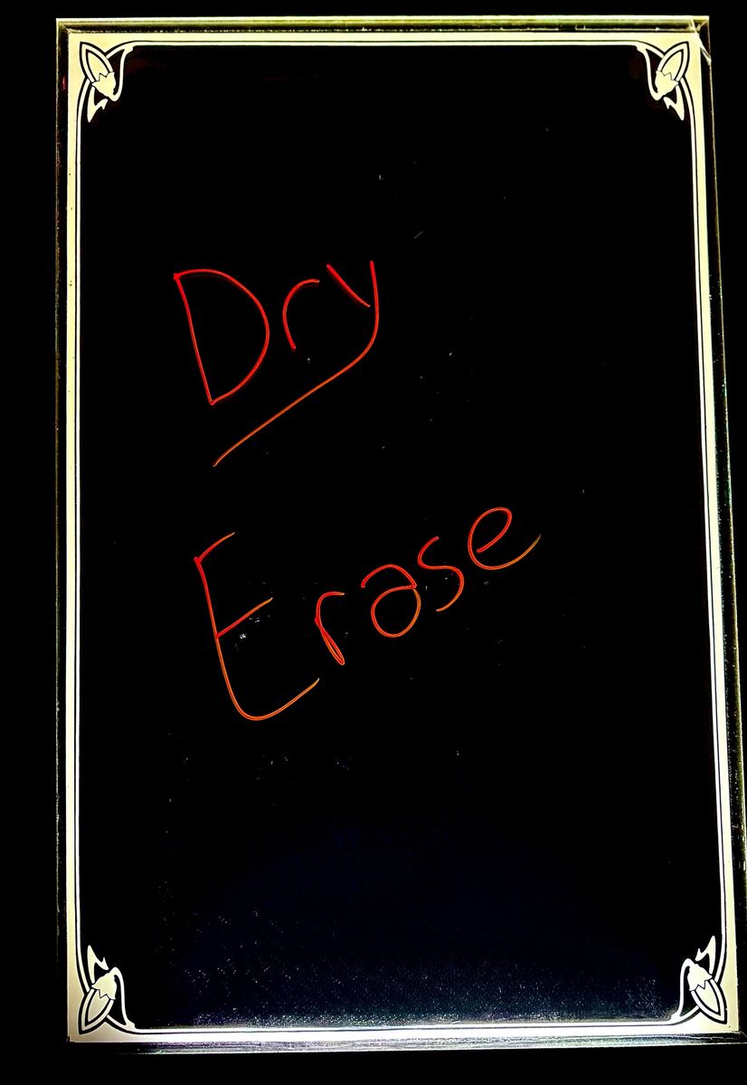 Lighted dry erase sign/message frame