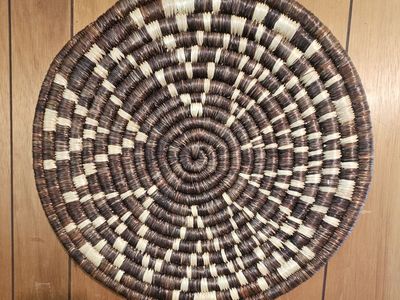 Brown basket woven wall hanging beautiful!