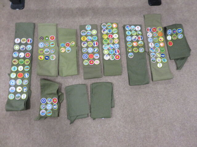 LOT OF 11 VINTAGE BOY SCOUT MERIT BADGE SASHES - SELLING AS A SINGLE LOT