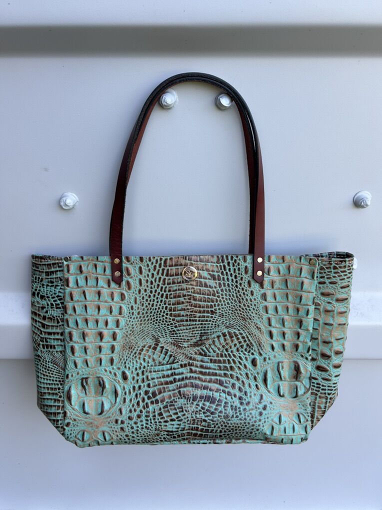 SouthLife Bucket Bag Brown Mint Embossed Cros