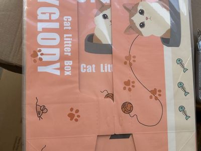 FSYGLODY Disposable Cat Litter Box - Pink Cat Design 8 per box. Five boxes available.