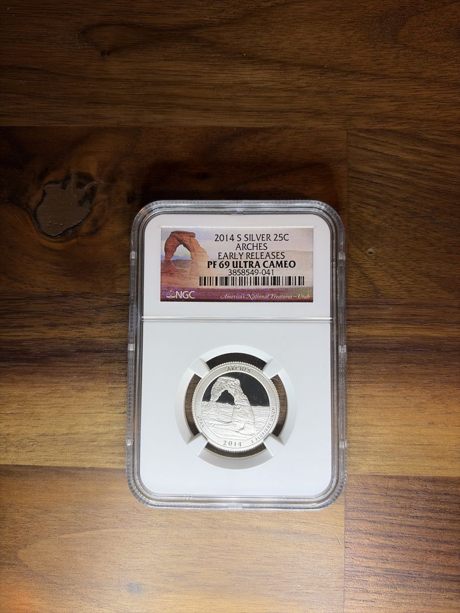 2014 S Silver 25c Arches Early Releases PF 69 Ultra Cameo NGC Quarter Coin