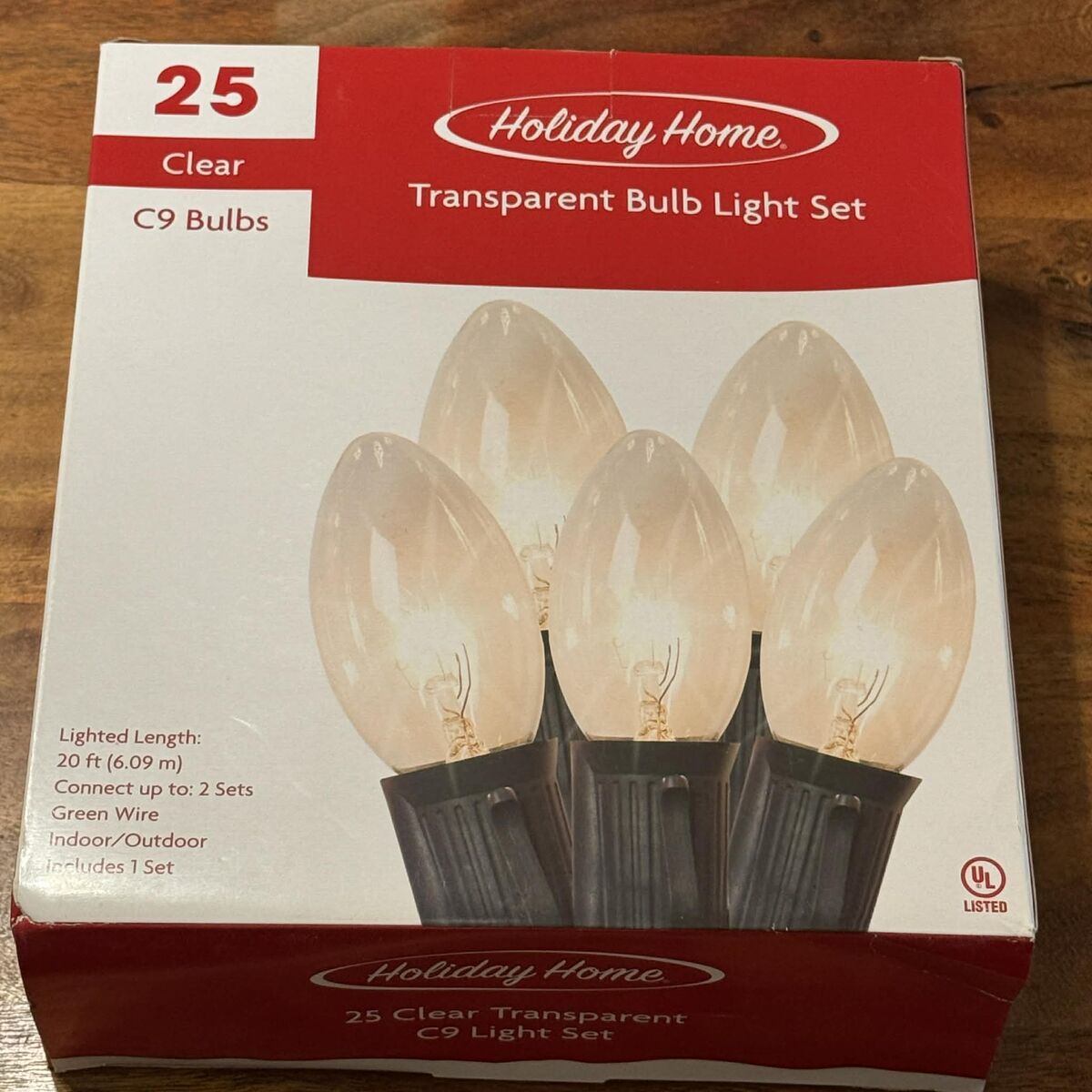 NEW Holiday Home C9 Christmas Party Light Set - Clear - Lot of 3