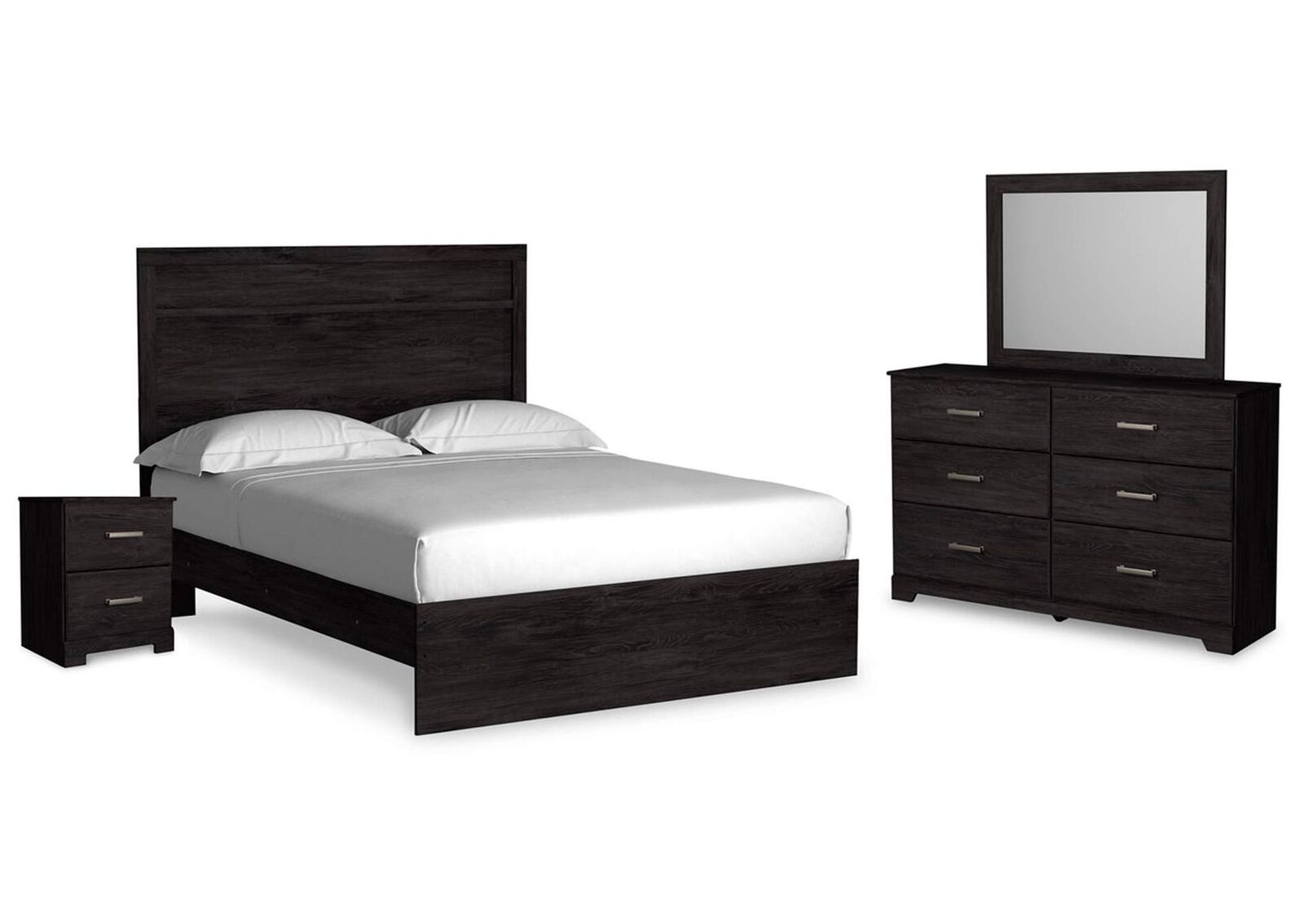 New Belachime Queen Bedroom Set - Bed frame, Dresser, Mirror, Nightstand - Action Home Furniture