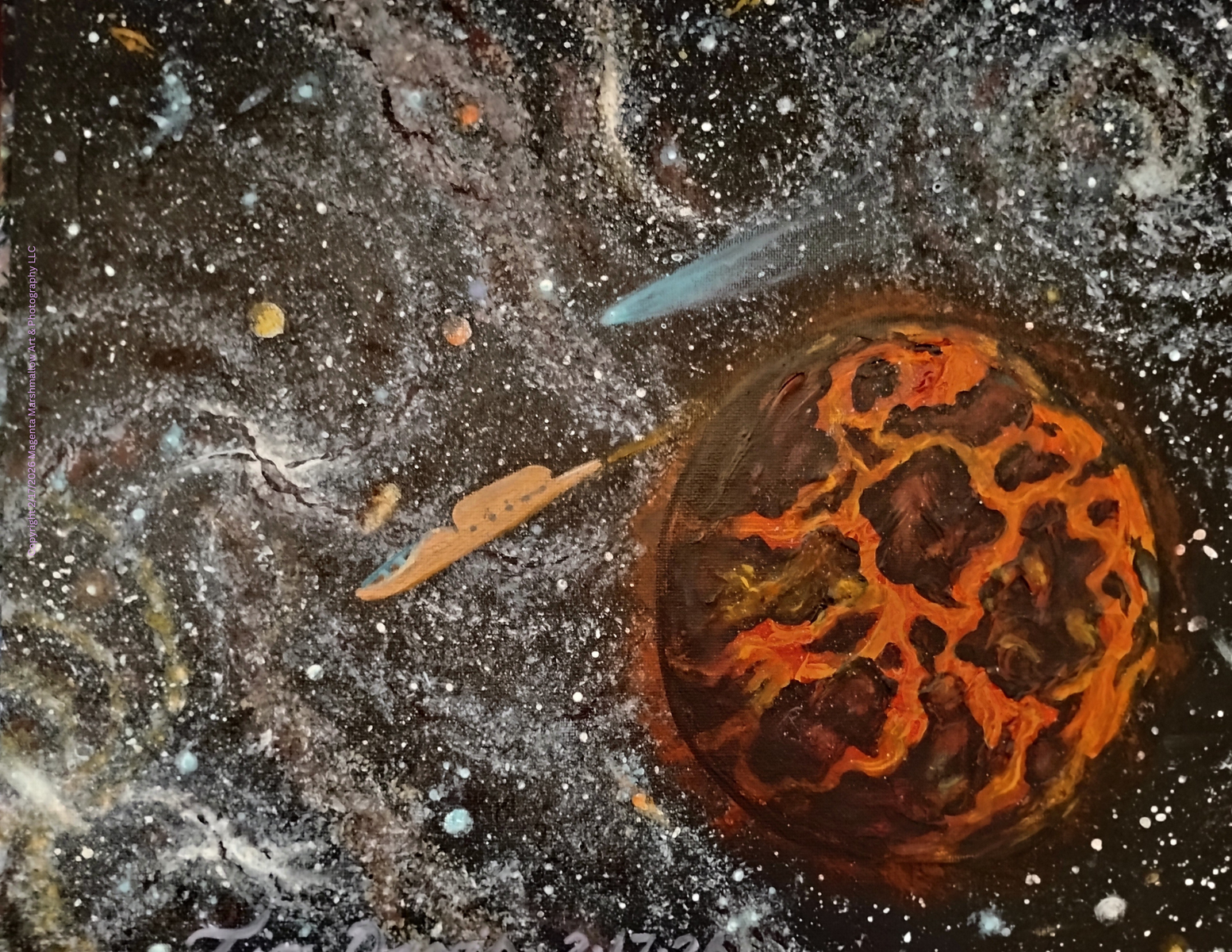 Molten Planet - Original Acrylic Painting