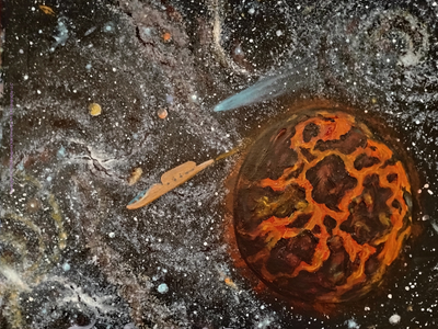 Molten Planet - Original Acrylic Painting