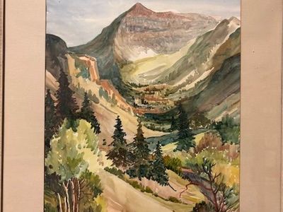 Watercolor art by early Utah artist Flora Fisher