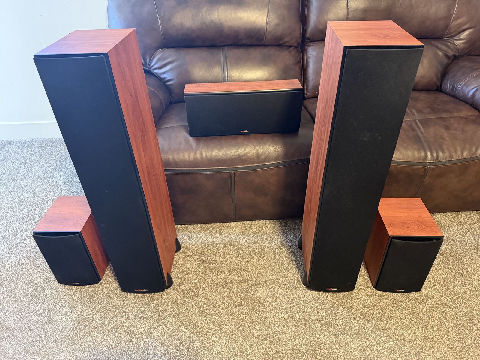 Polk Audio 5-Piece Surround Sound Speaker System - Cherry Wood Finish