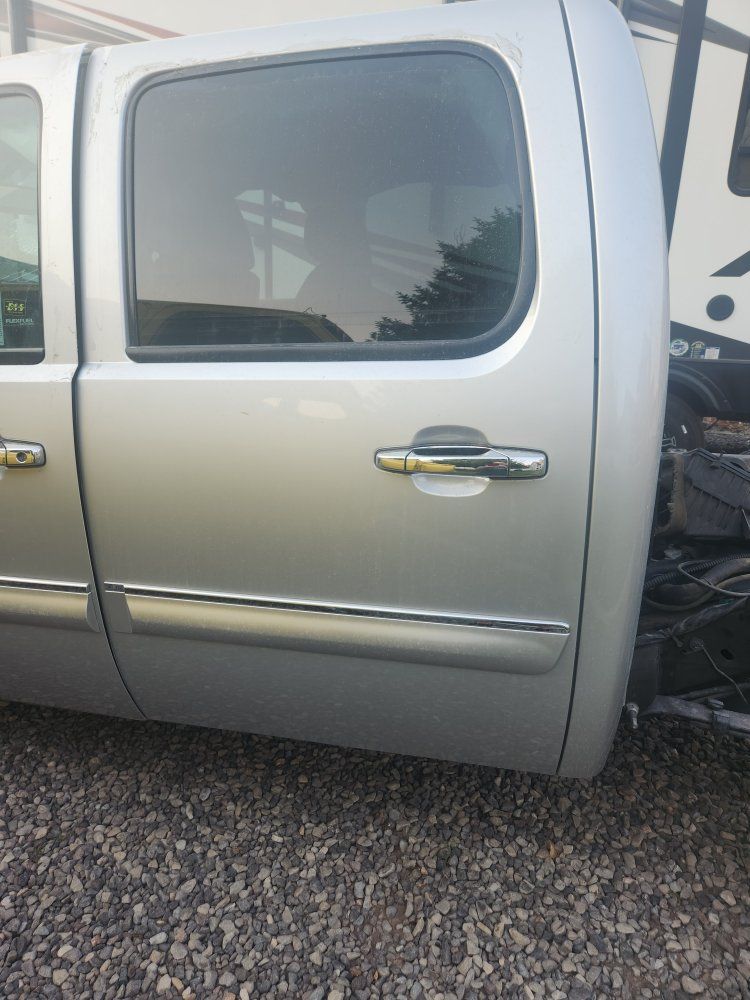 2013 GMC Sierra 1500 Silver Truck Rear Door Assembly with Interior Panel and Chrome Handle