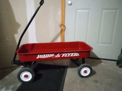 Red radio flyer wagon metal
