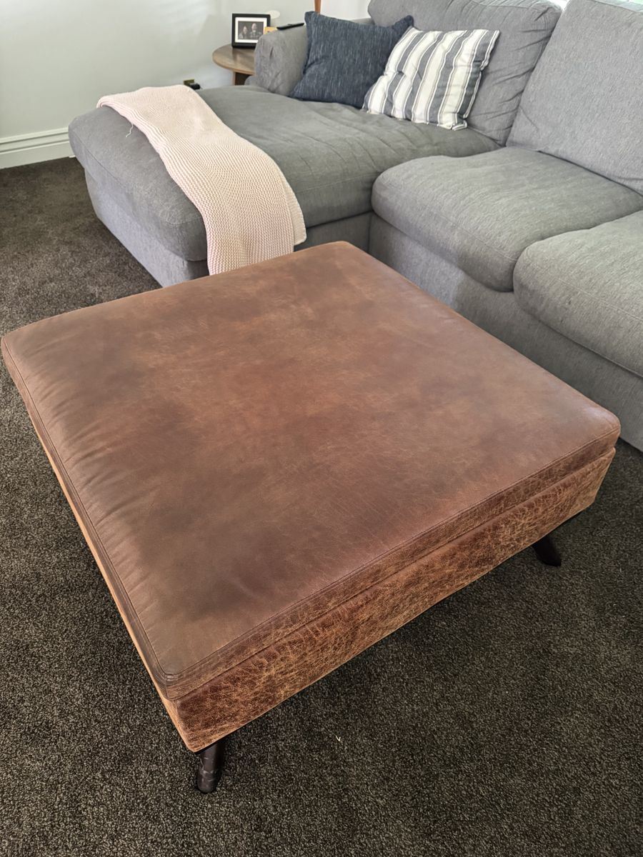 36” Table top leather ottoman