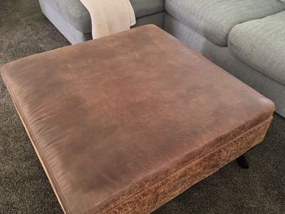 36” Table top leather ottoman