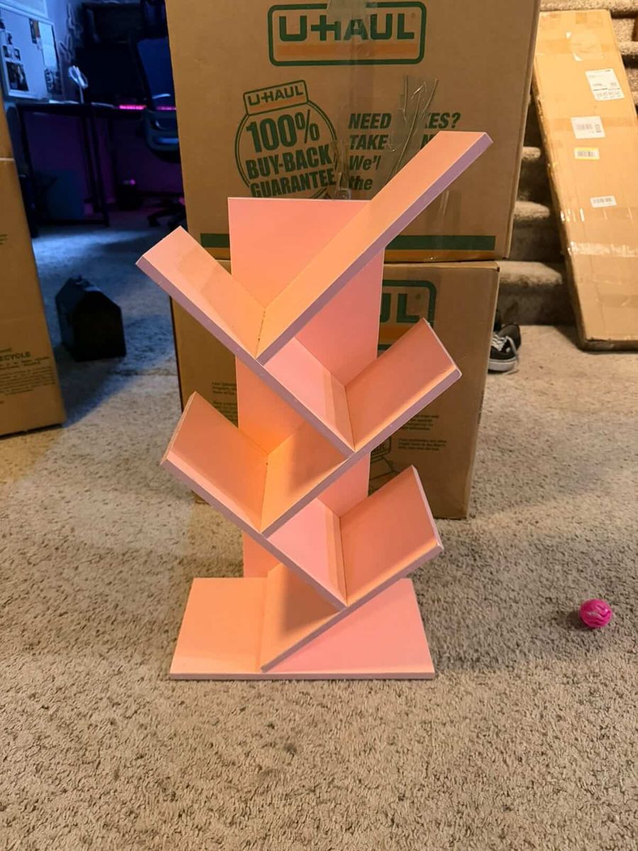 Small pink bookshelf