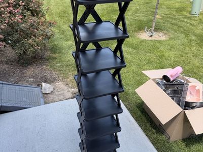 2 Altdnmaf 9-Tier Vertical Narrow Shoe Rack, Black Space-Saving Storage Stand, 51" Height