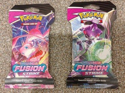 Pokemon TCG Sword & Shield Fusion Strike Sleeved Booster Packs - Lot of 2 Pokémon